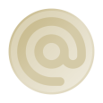 Icon goldfarbenes @ als Symbol für Newsletter.