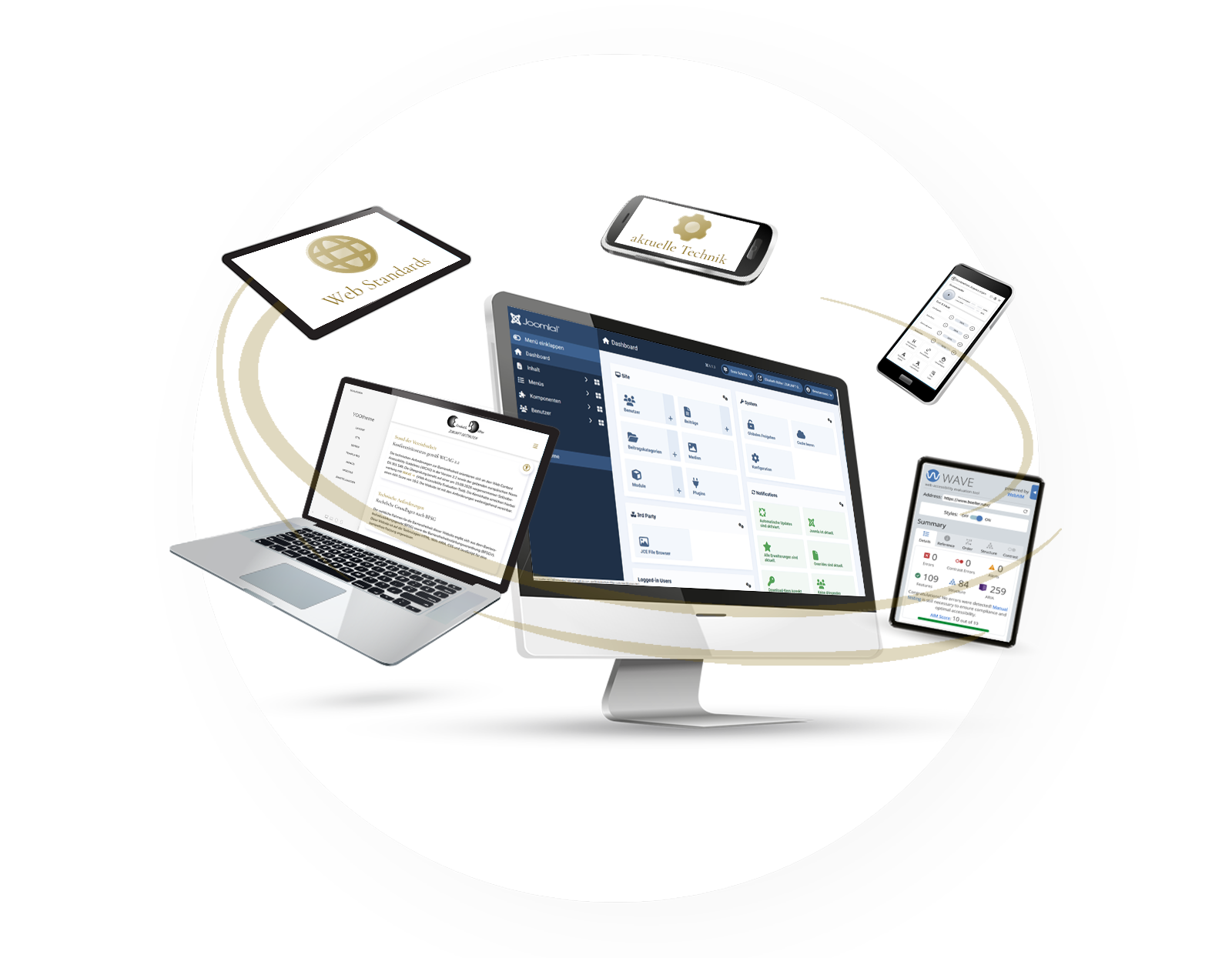 Joomla! Backend, YOOtheme Editor und fehlerfreier WAVE Test der Website boelter.ruhr.