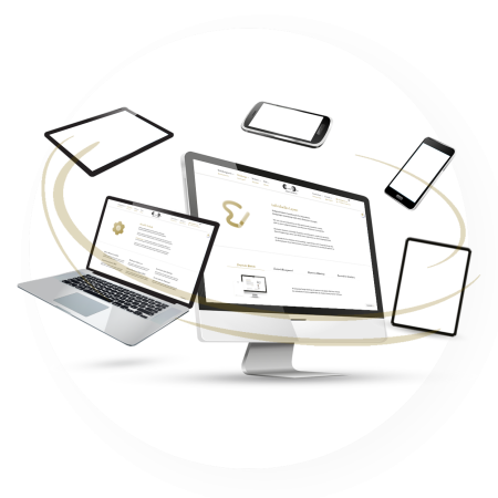 Screenshots Webdesign Leistungen auf PC, Laptop, Tablet und Smartphone.
