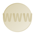 Icon goldfarbene Kugel mit www als Symbol für Domain und Hosting.