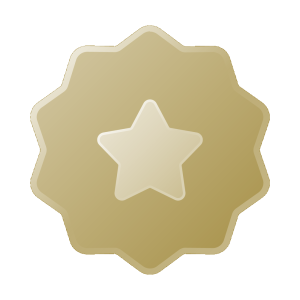 Icon goldfarbener Stern als Symbol für Qualität.