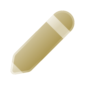 Icon goldfarbener Stift als Symbol für Angebot.